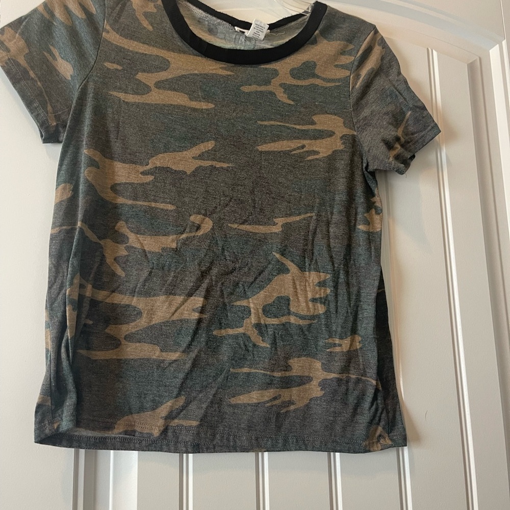 Womens Camo Crop Top Shirt